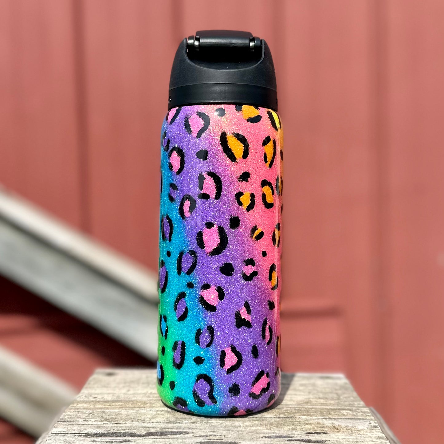 Lisa Frank Inspired Glitter Owala Bottle