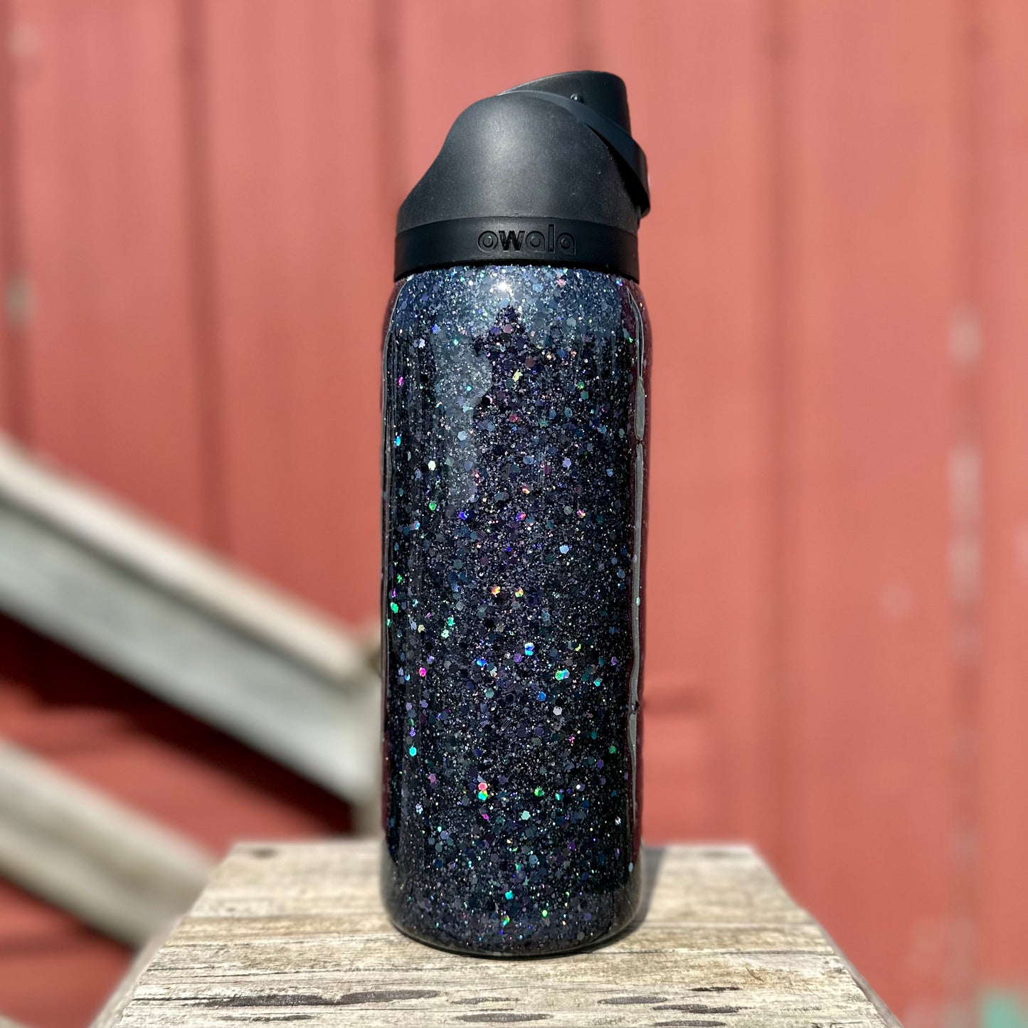 Black Holographic Glitter Owala Bottle – KM Handmade Boutique
