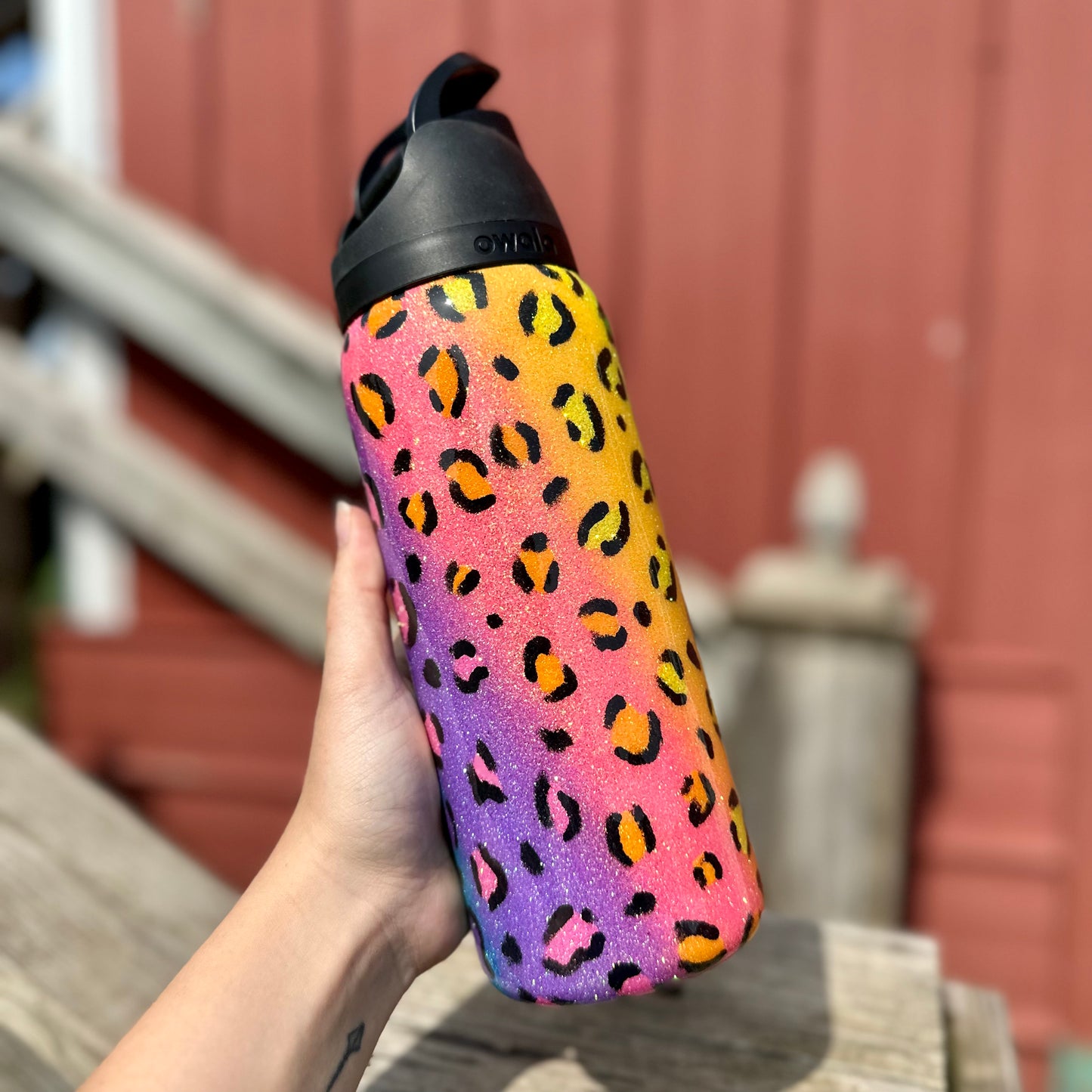 Lisa Frank Inspired Glitter Owala Bottle