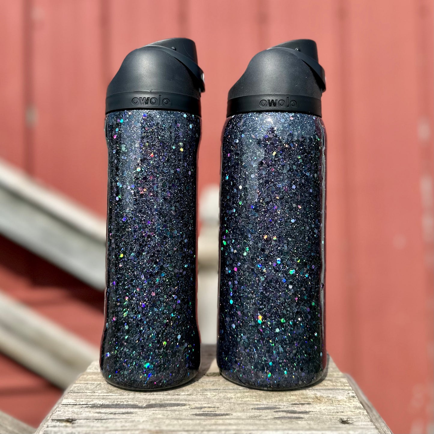 Black Holographic Glitter Owala Bottle – KM Handmade Boutique