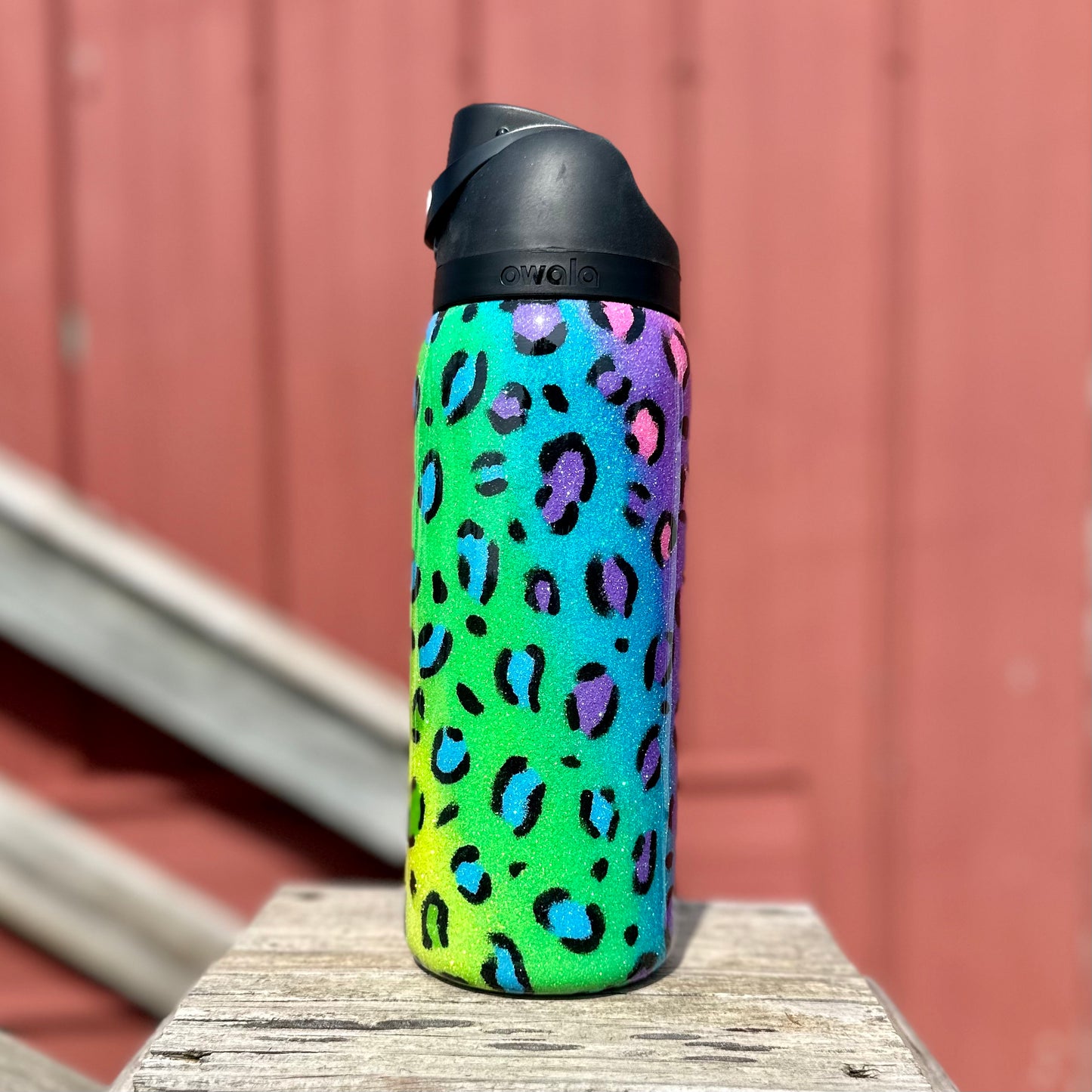 Lisa Frank Inspired Glitter Owala Bottle